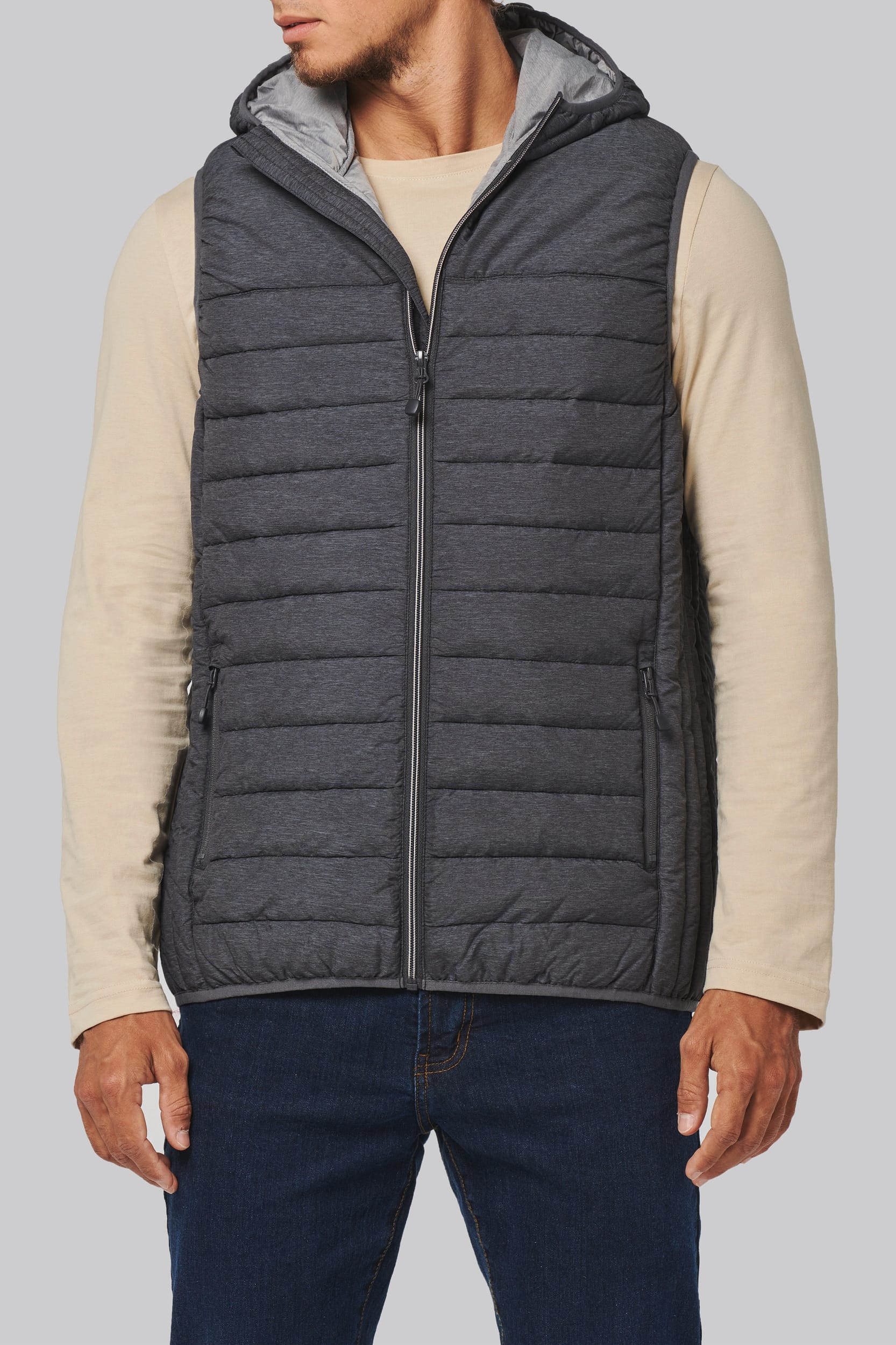 bodywarmer à capuche