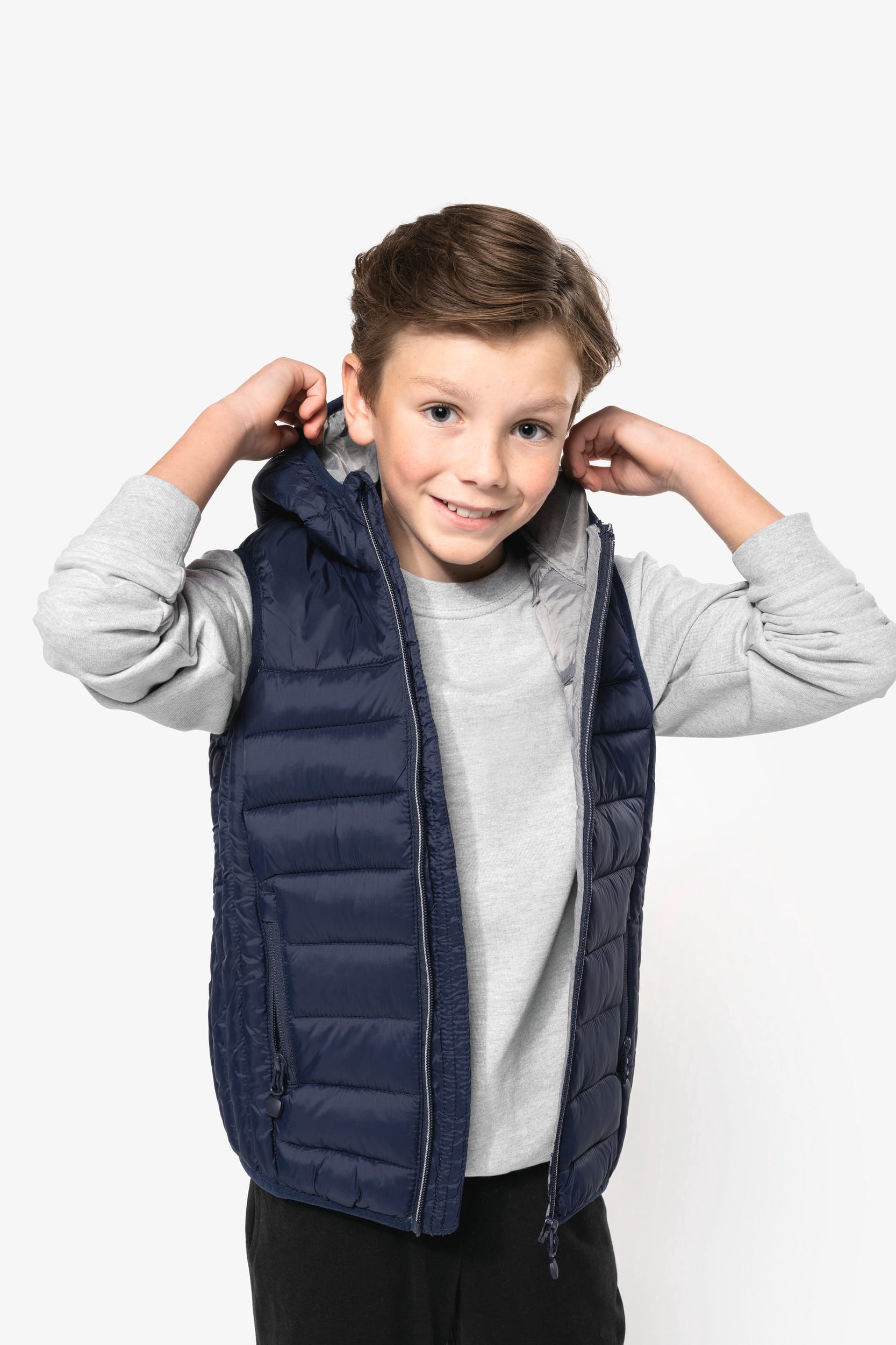 bodywarmer à capuche enfant